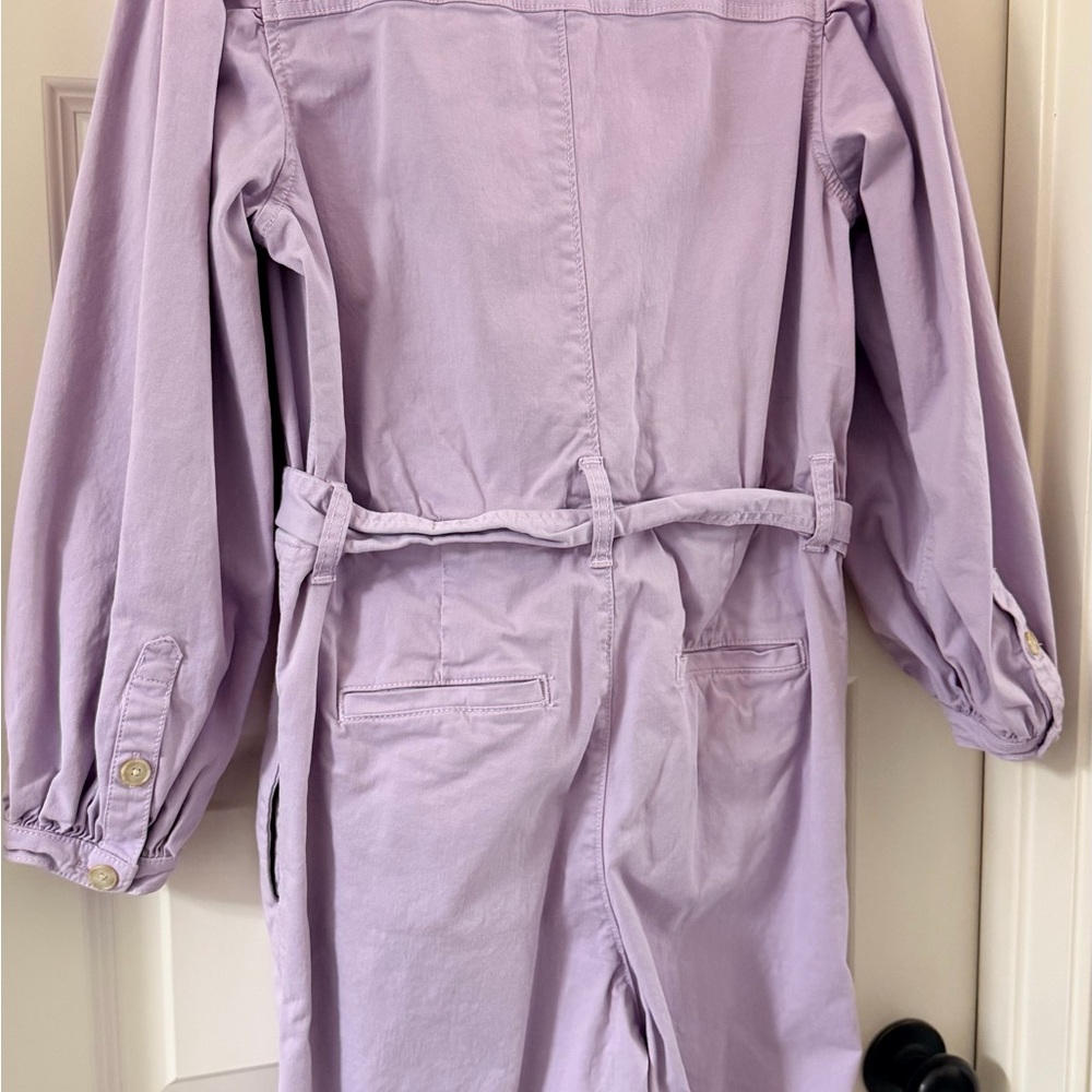J. Crew Lavender Long-Sleeve Tie-Waist Utility Jumpsuit - Picture 4 of 6